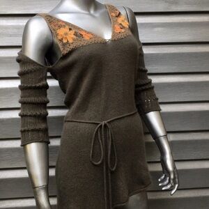 Miss Sixty Brown Off-the-Shoulder Sweater